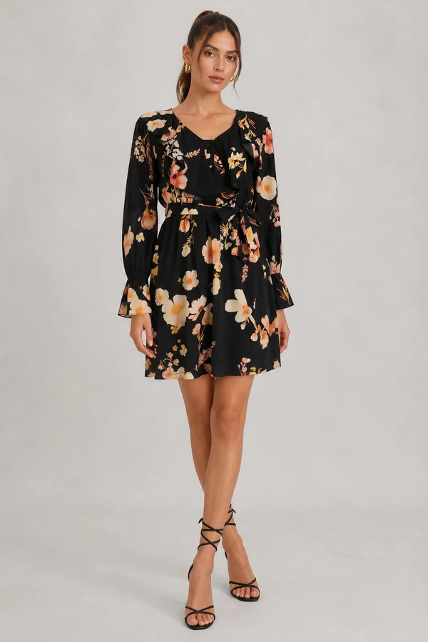 Vestido curto estampado