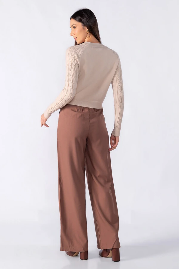 Blusa sueter texturizada manga longa