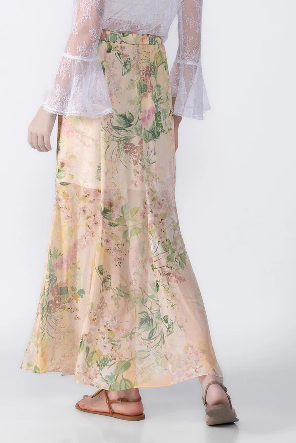 SAIA MIDI ESTAMPADA EM VISCOSE