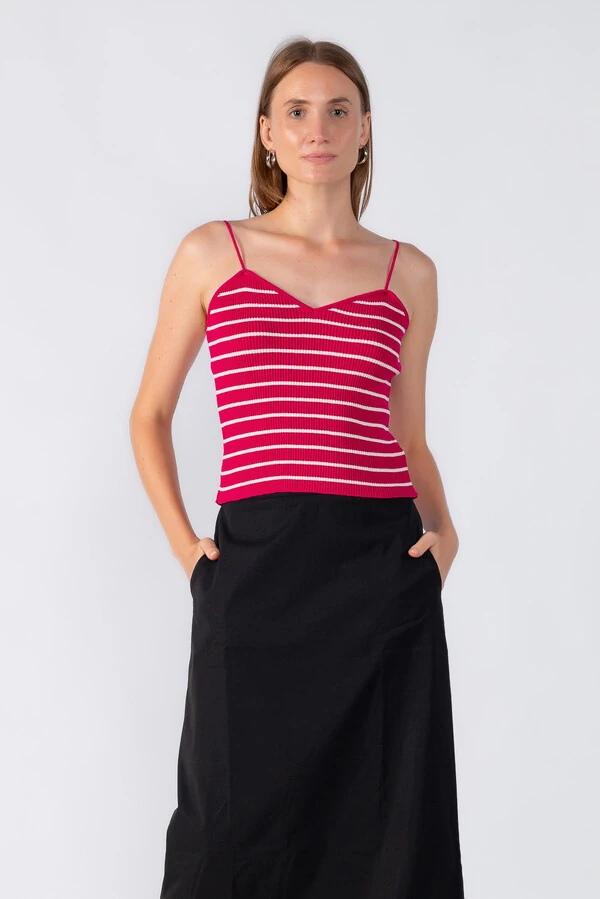 Blusa em tricot listrada