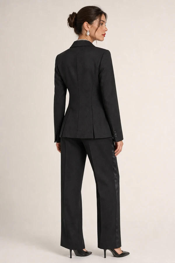 Blazer liso detalhe 7 botoes