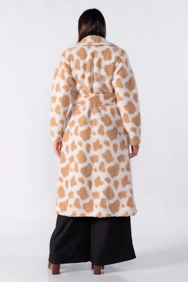 Casaco longo animal print