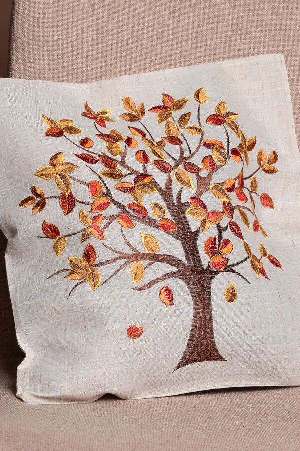 Capa de almofada arvore bordada
