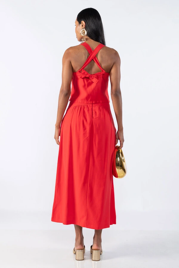 Blusa alfaiataria alça cruzada