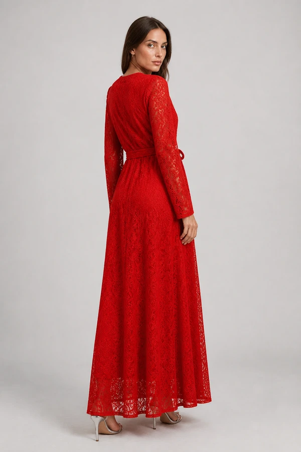 Vestido longo em renda