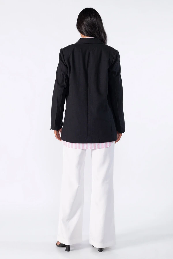 Blazer linho com bolso frontal
