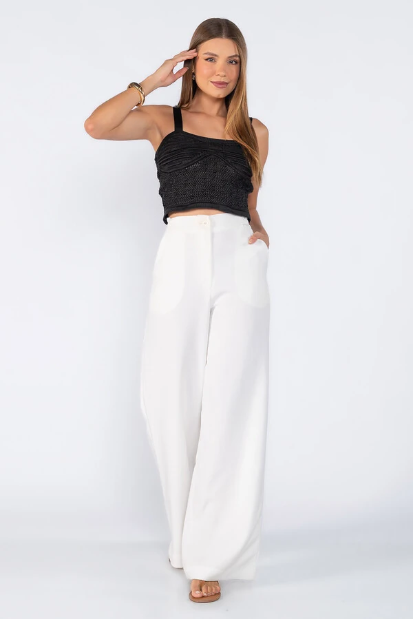 Cropped tricot texturizado