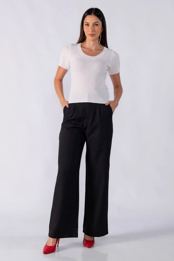 Blusa tricot manga curta