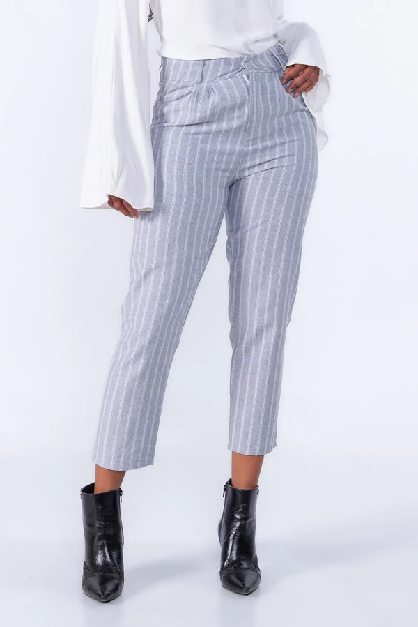 Calça Risca de Giz Pregas
