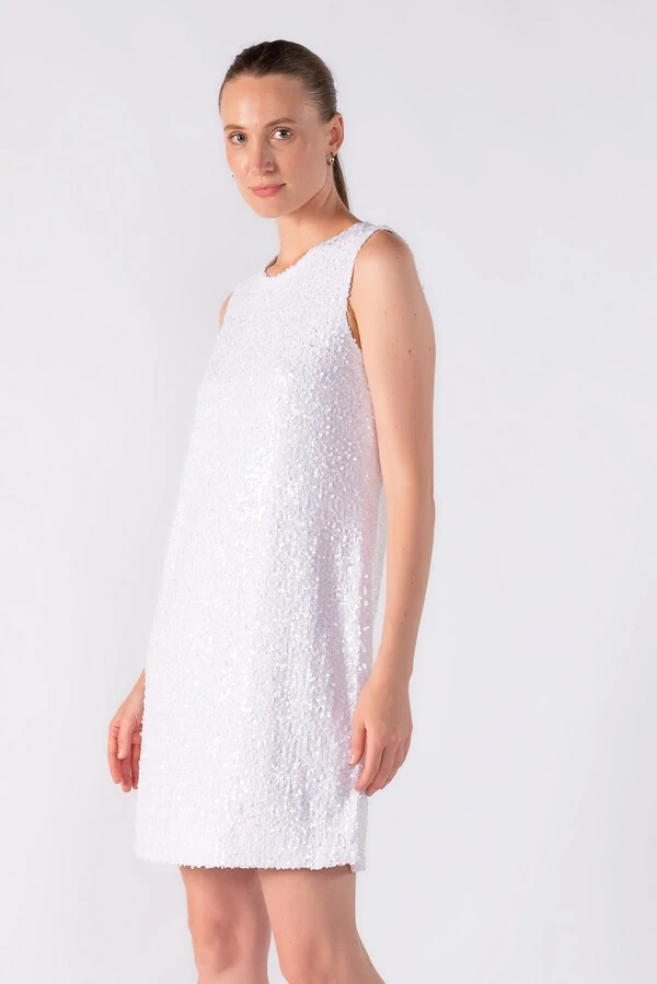 Vestido curto regata em paete