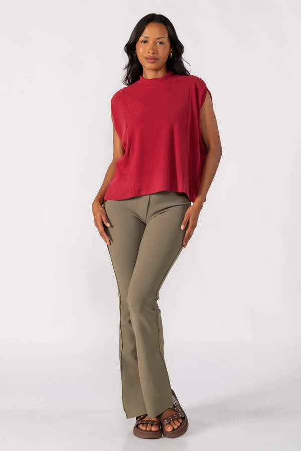 Blusa flanelada gola alta