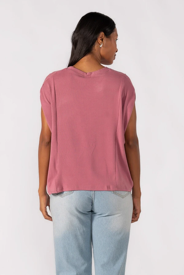 Blusa oversized canelada