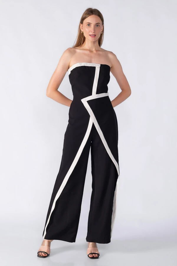 Macacao sem alça bicolor