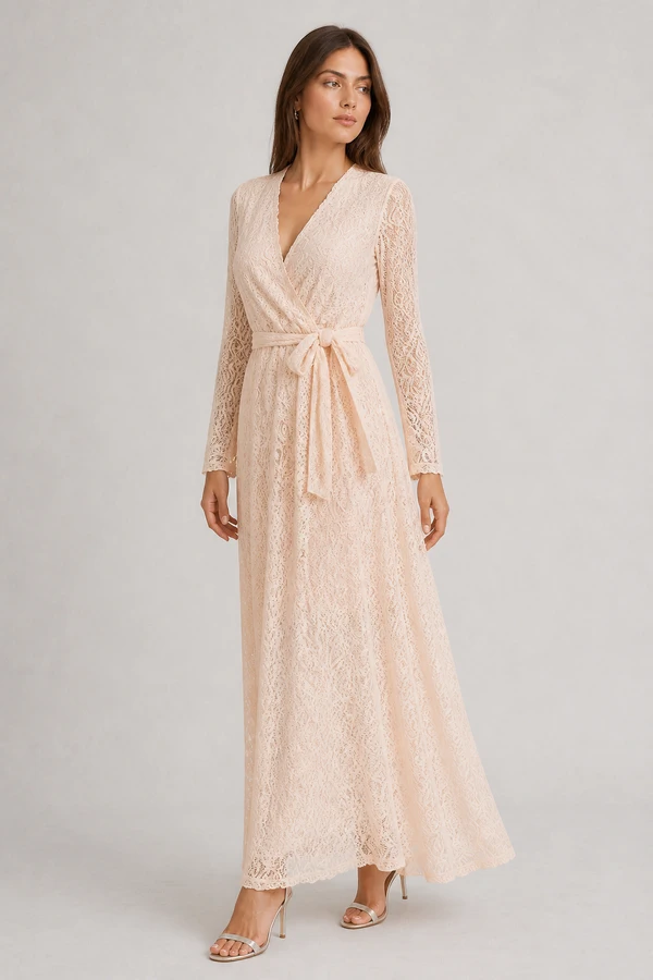 Vestido longo em renda