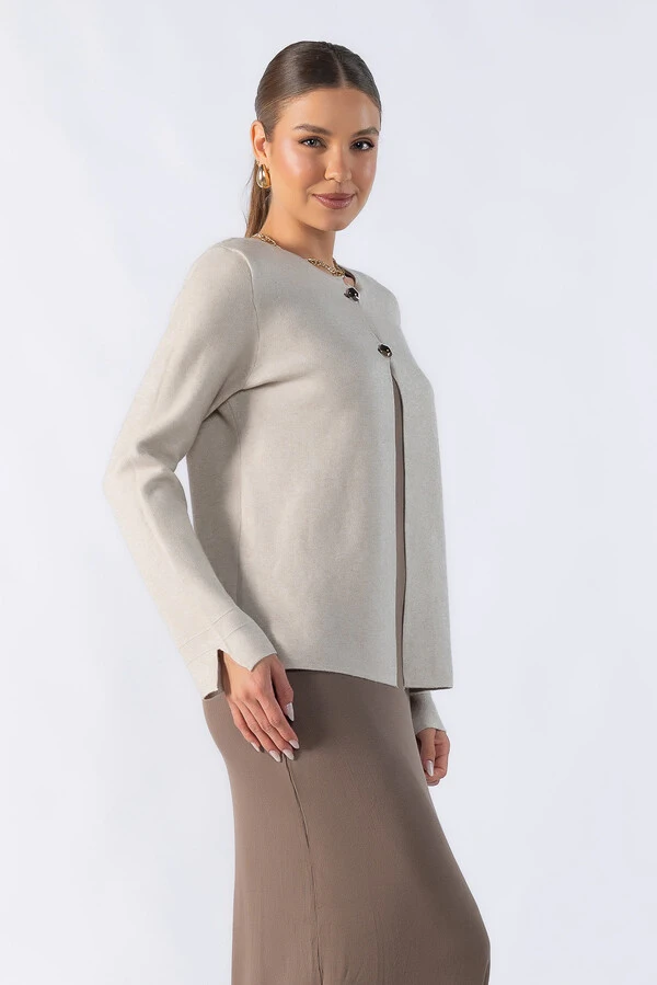 Cardigan com dois botões