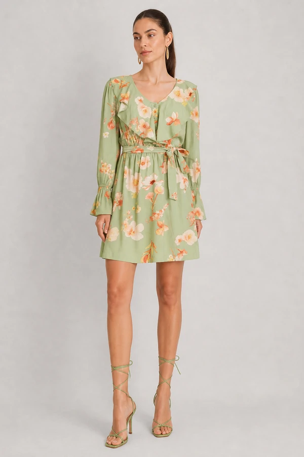Vestido curto estampado