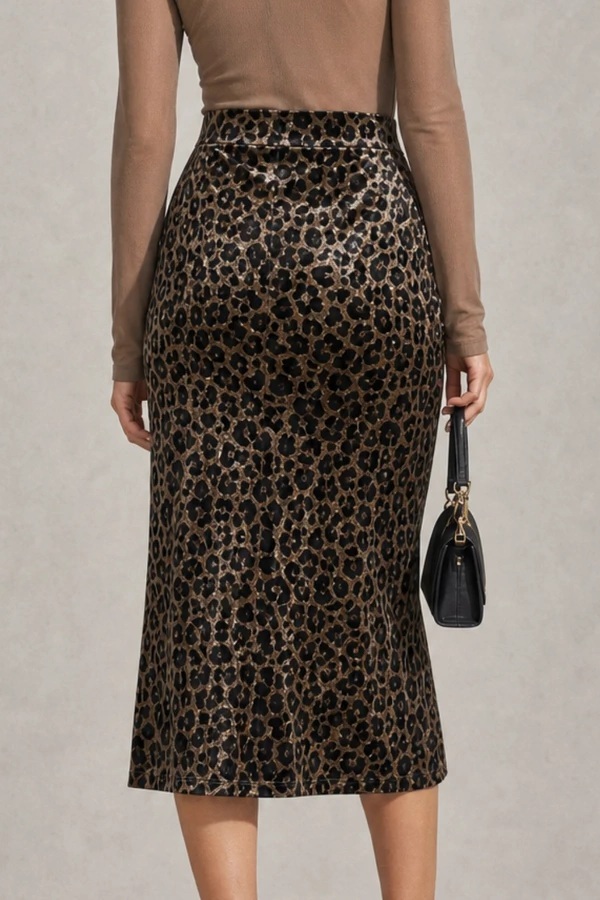 Saia veludo animal print