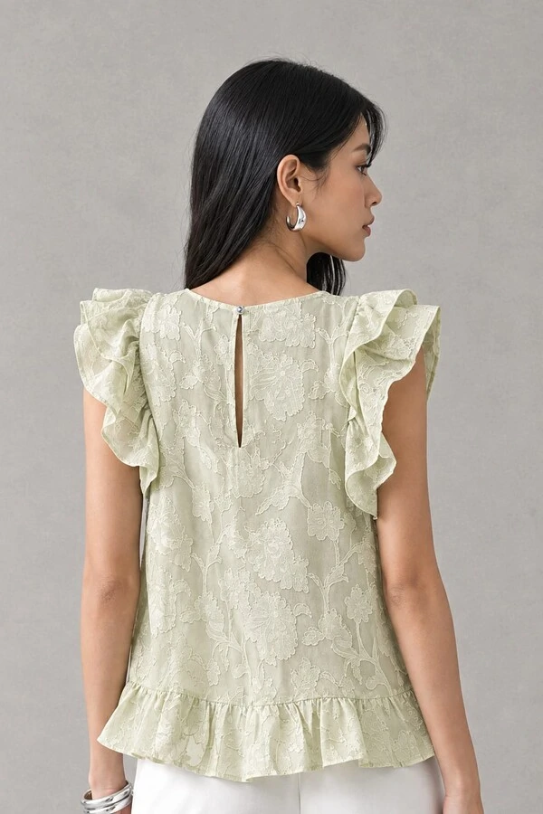 Blusa texturizada com babado
