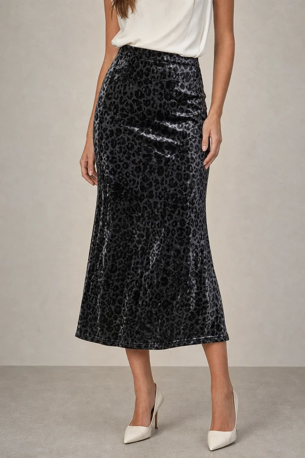 Saia veludo animal print