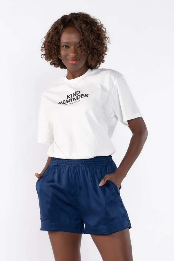 Shorts acetinado com elastico na cintura