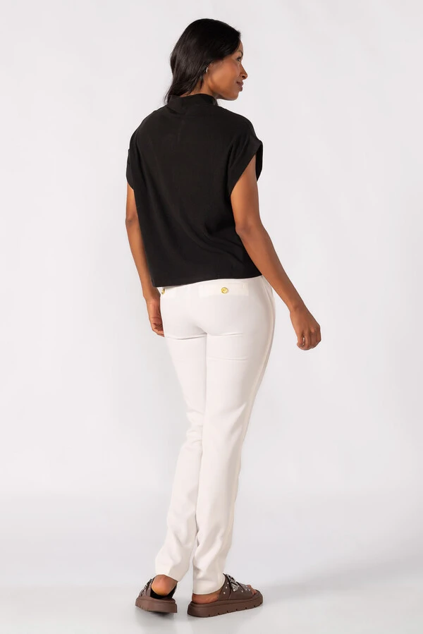 Blusa gola alta canelada