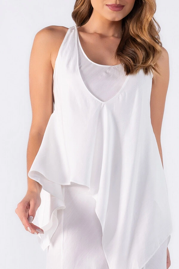 Vestido longo com recortes assimetricos