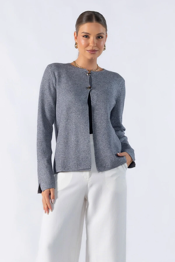 Cardigan com dois botões