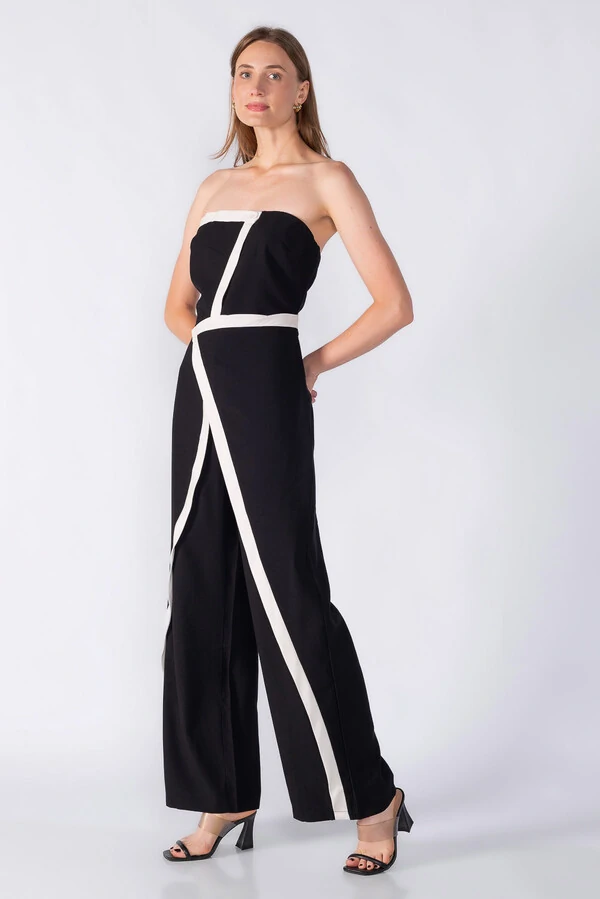 Macacao sem alça bicolor