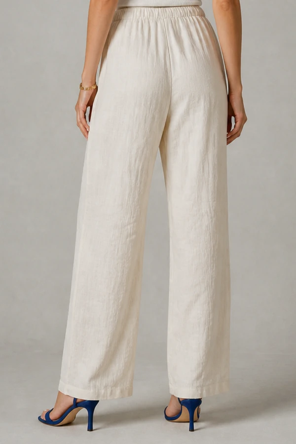 Calça pantalona com amarração