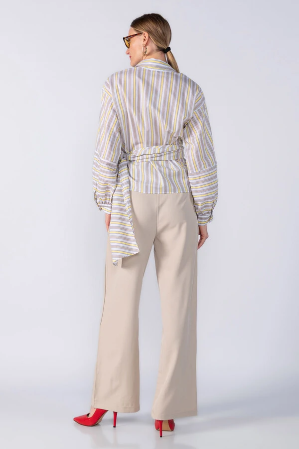 CAMISA LISTRADA AMARRACAO FRONTAL