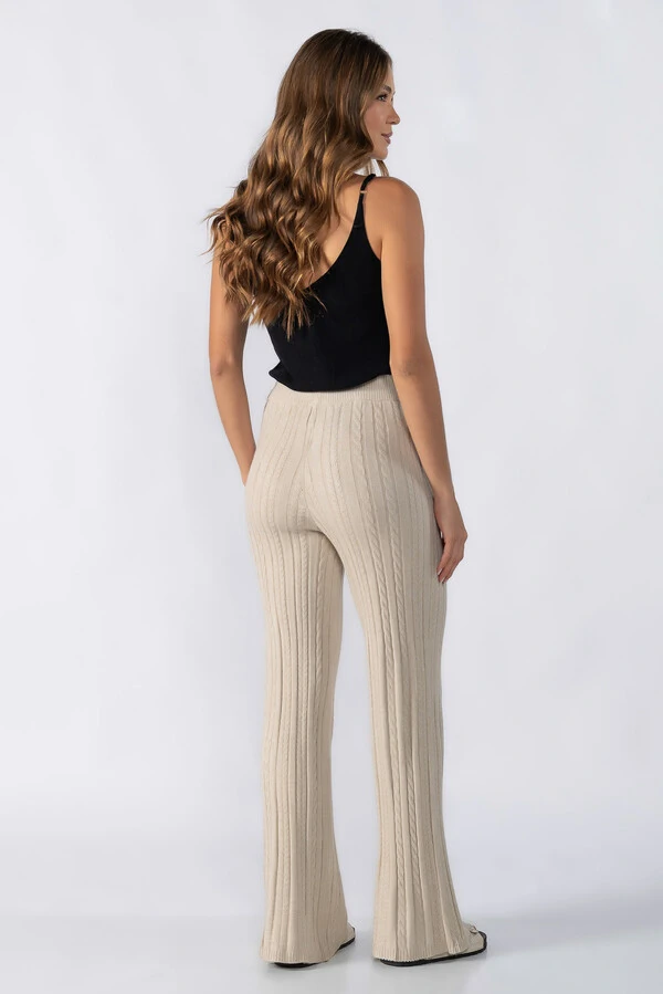 Calça tricot texturizada