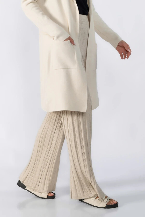 Calça tricot texturizada