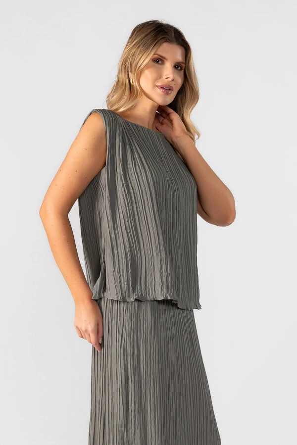 Blusa regata plissada