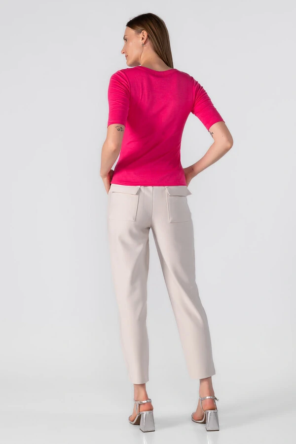 Blusa malha basica manga 3/4