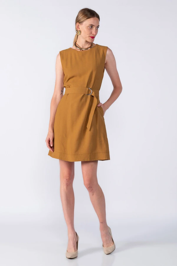 Vestido curto viscose detalhe cruzado