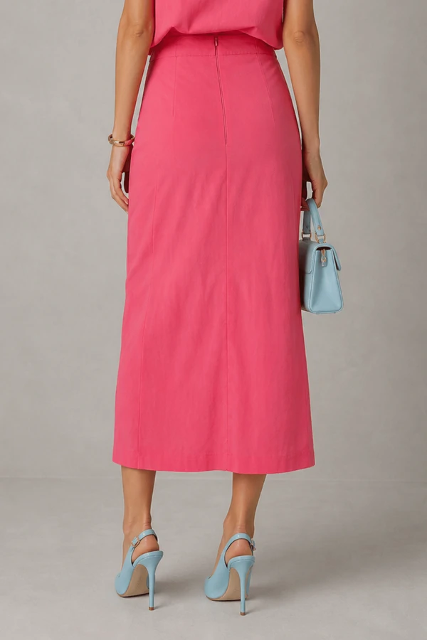 Conjunto saia Midi e Regata em Viscose