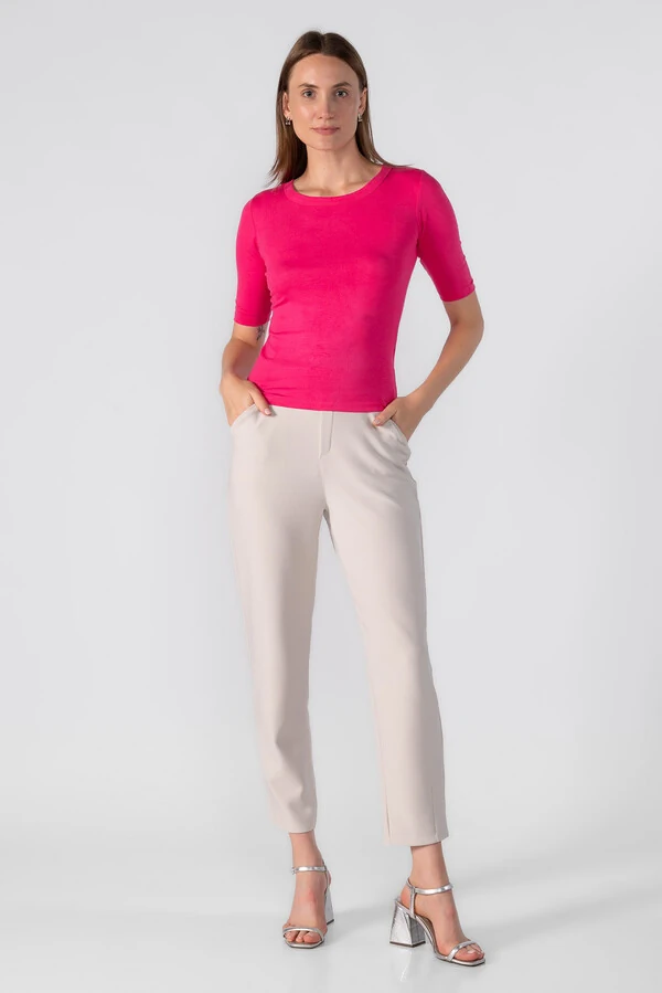 Blusa malha basica manga 3/4