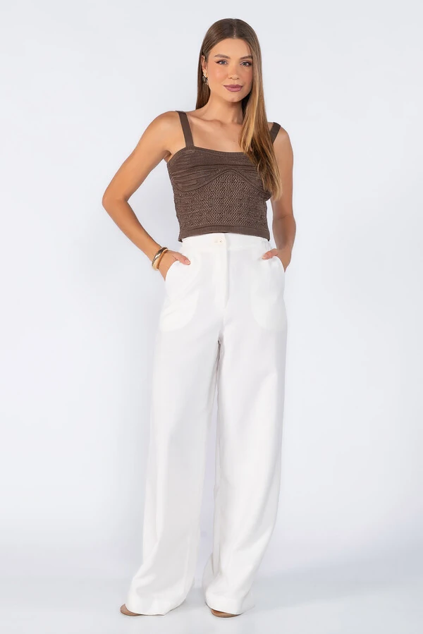 Cropped tricot texturizado