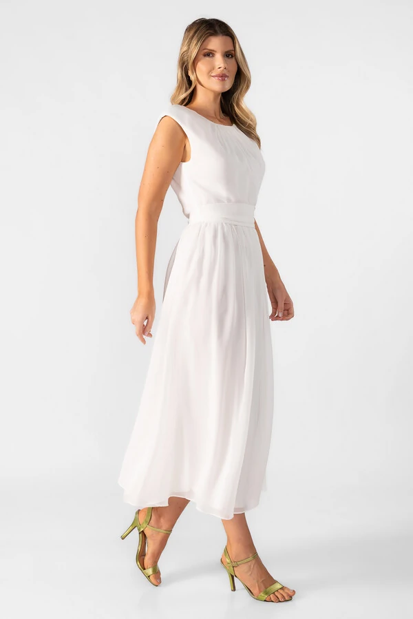 Vestido midi em chiffon