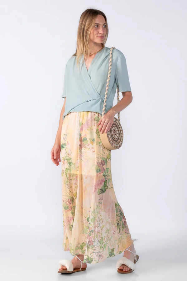 Blusa crepe torção lateral
