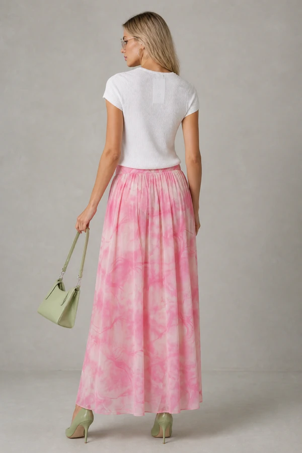 Saia longa tule tie dye