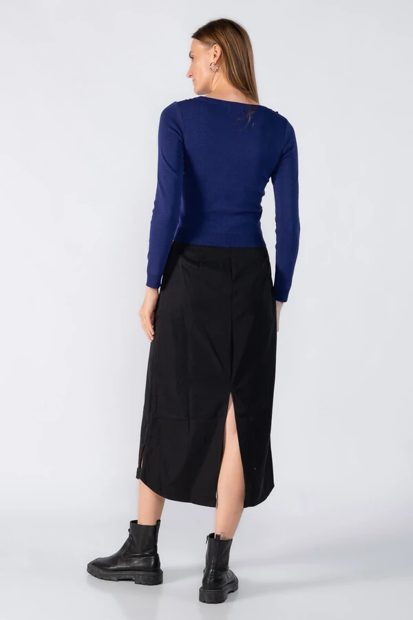 Blusa manga longa com aplicaoes em paete