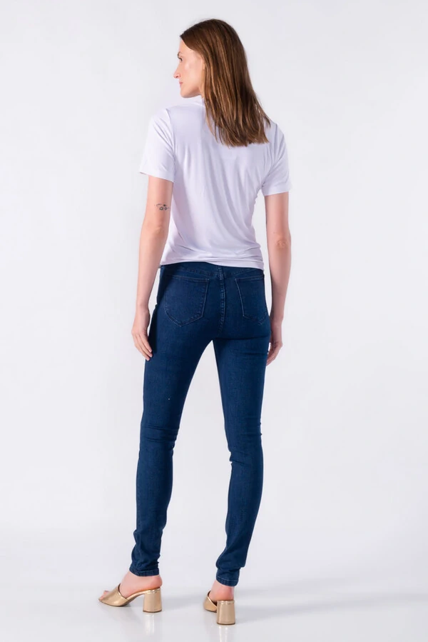 Calca skinny cintura alta