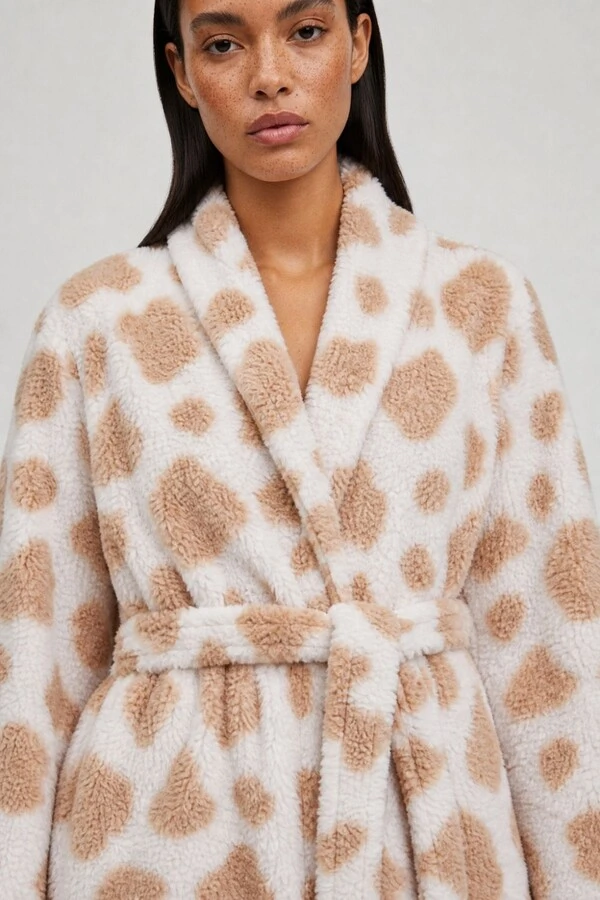 Casaco longo animal print