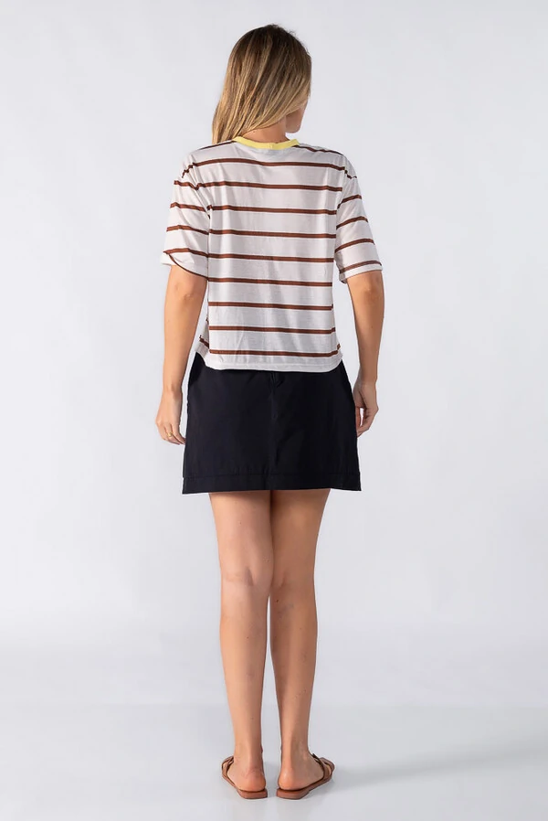 Blusas curta listrada bicolor