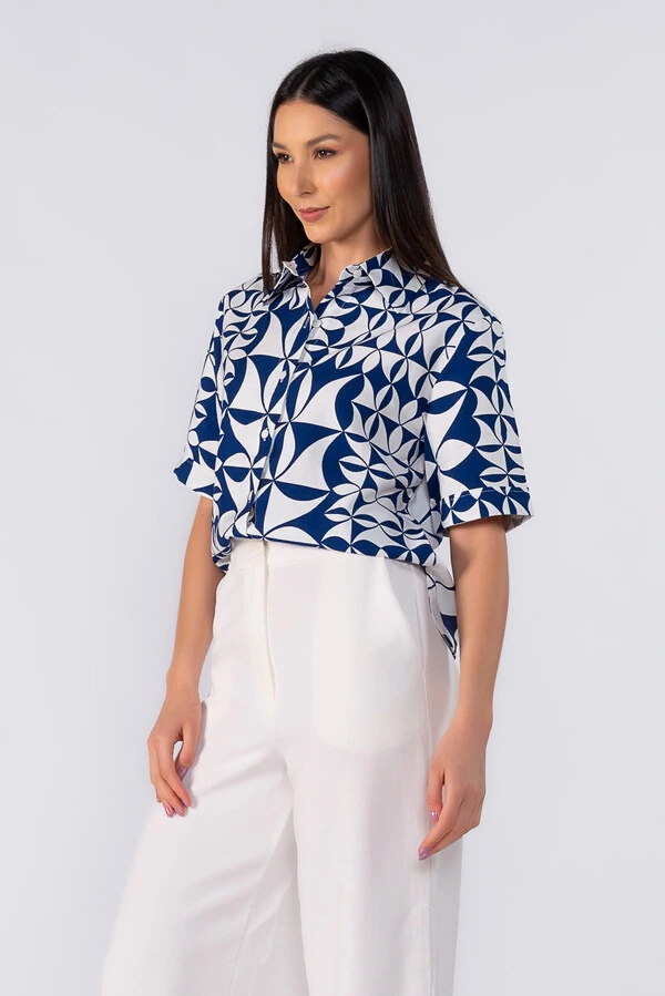 Camisa estampada manga curta