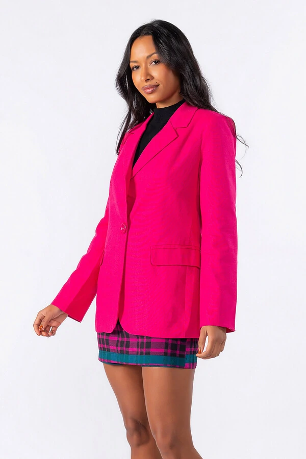 Blazer linho com ombreiras