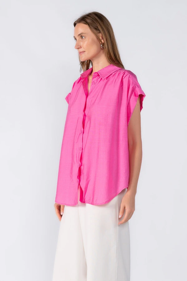 Camisa ampla barra dobrada