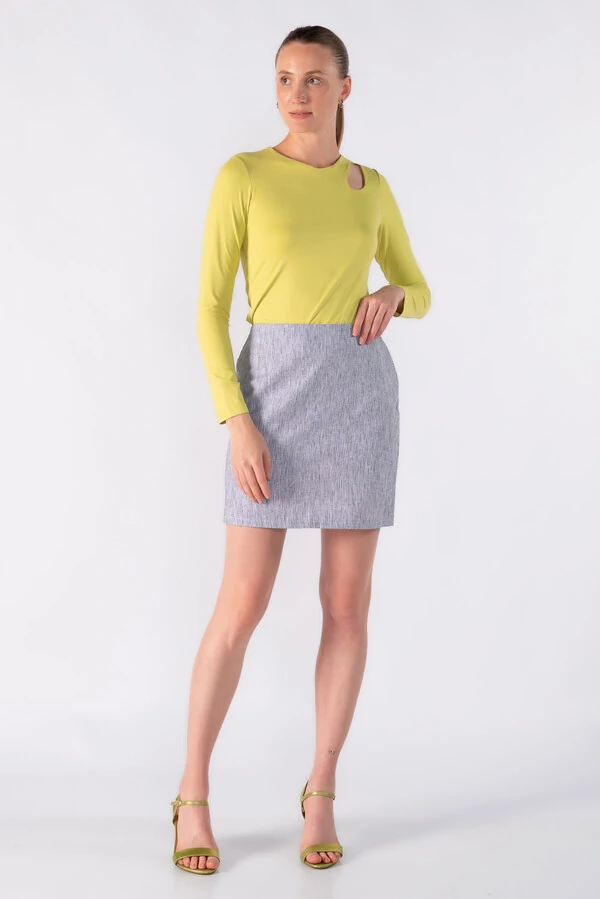 Blusa manga longa com recorte