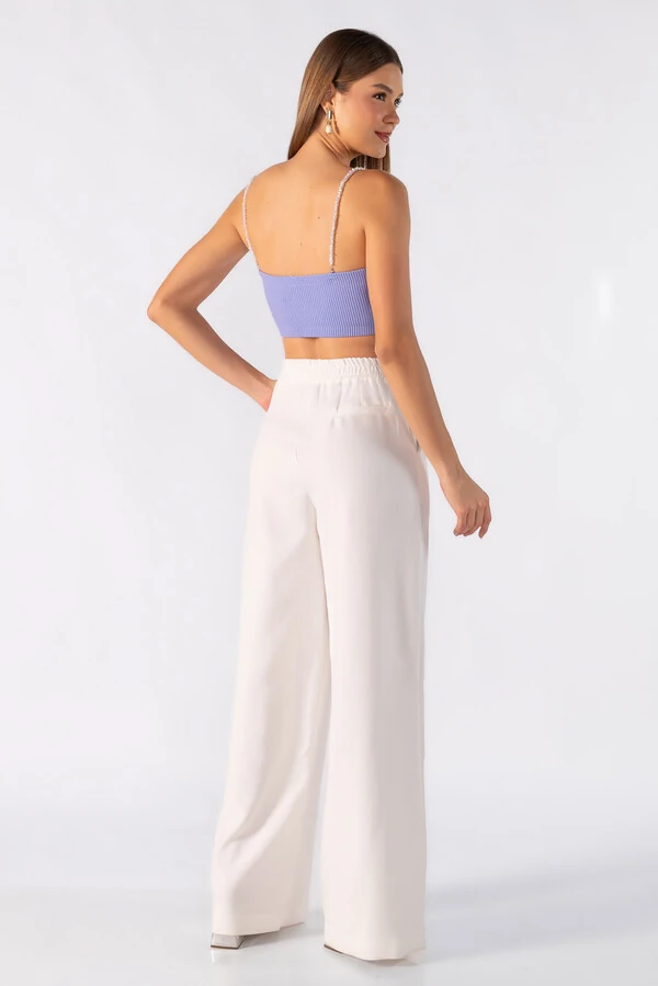 Top faixa com alcas perolada removivel